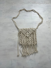 SUMMER SOLSTICE DROP | white crochet crossbody bag with tassels