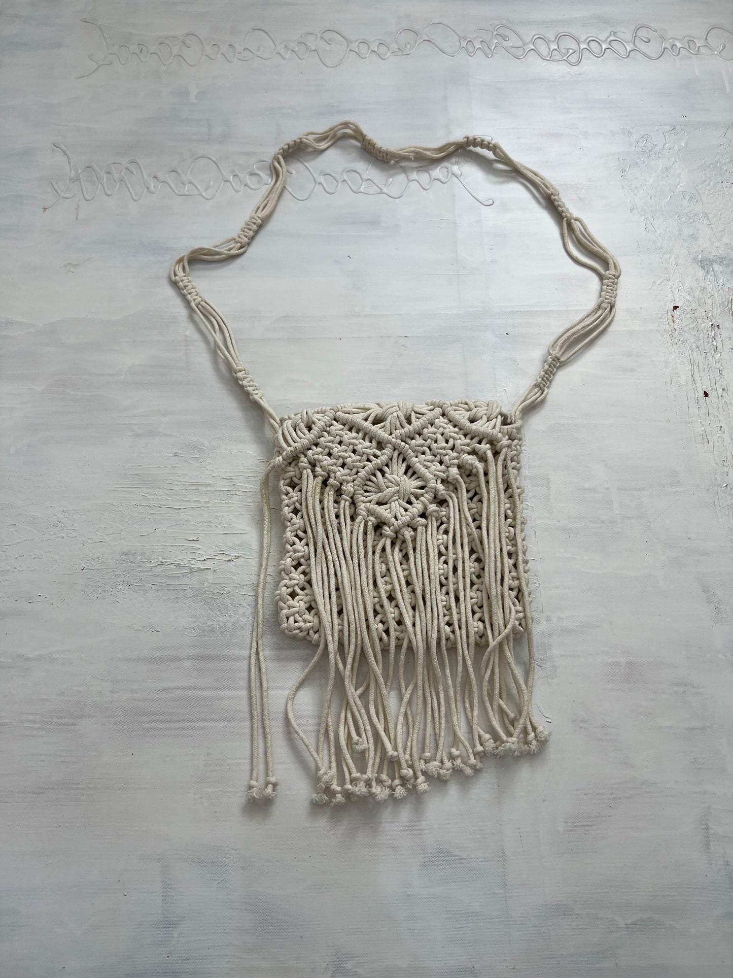 SUMMER SOLSTICE DROP | white crochet crossbody bag with tassels