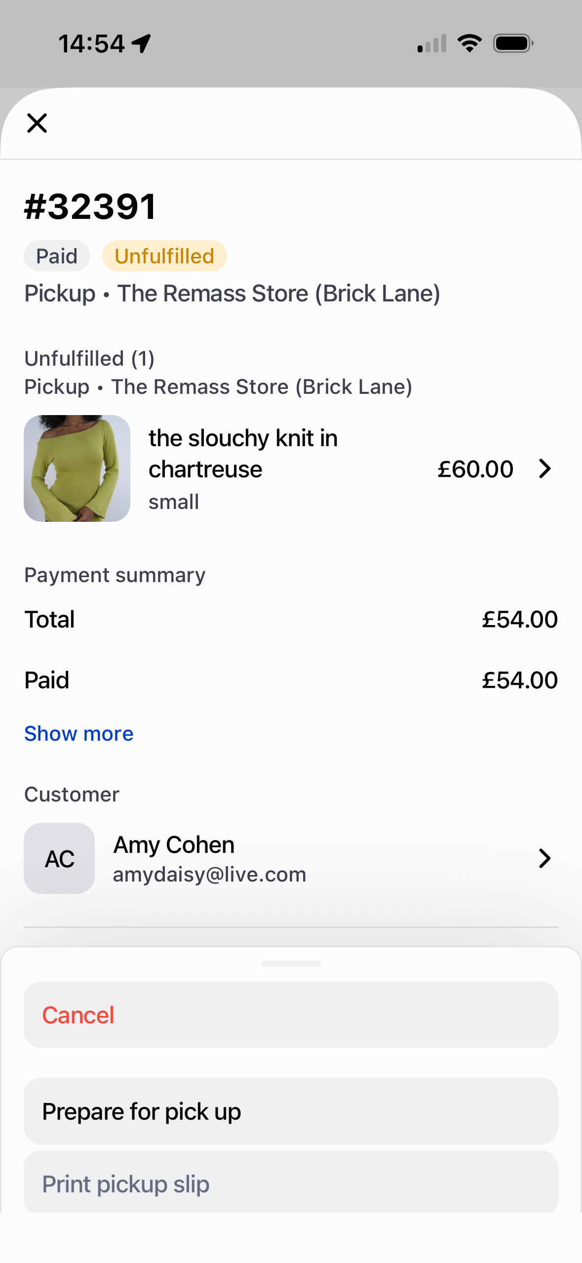 chartreuse knit small send online instead of pick up from store