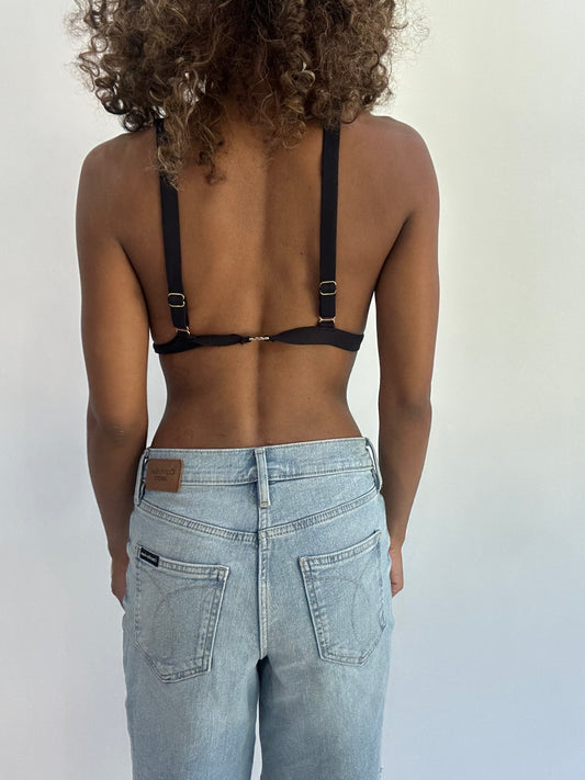beach drop | small/medium black eyelet bikini set