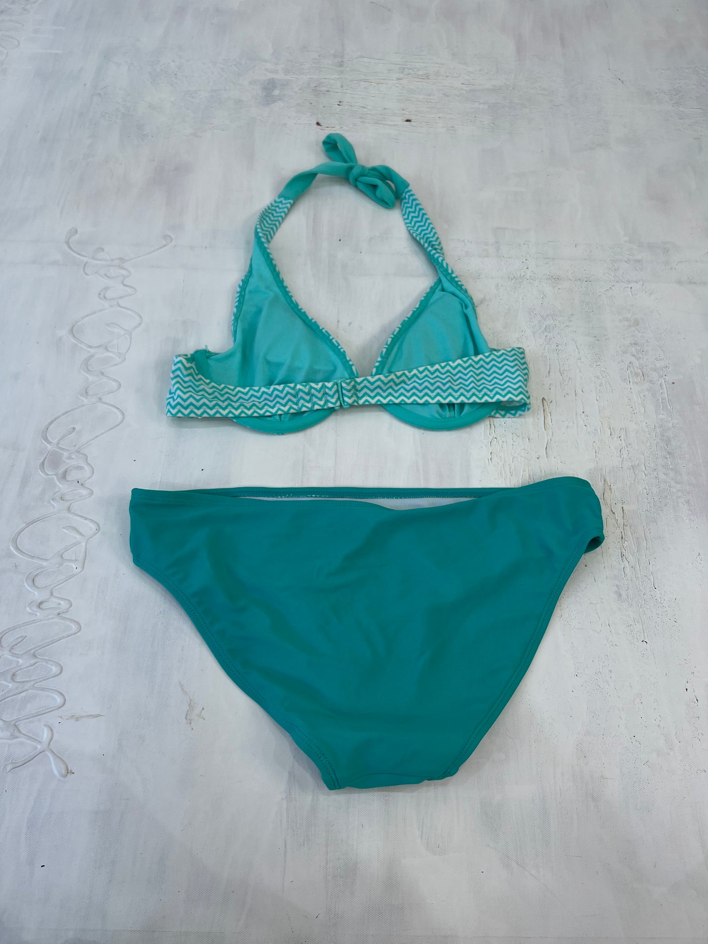 summer edit | blue halterneck bikini set with stripe print