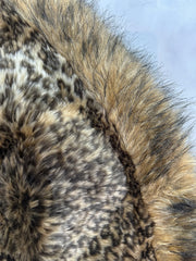 vintage edit thirty-four | small brown leopard print faux fur shawl
