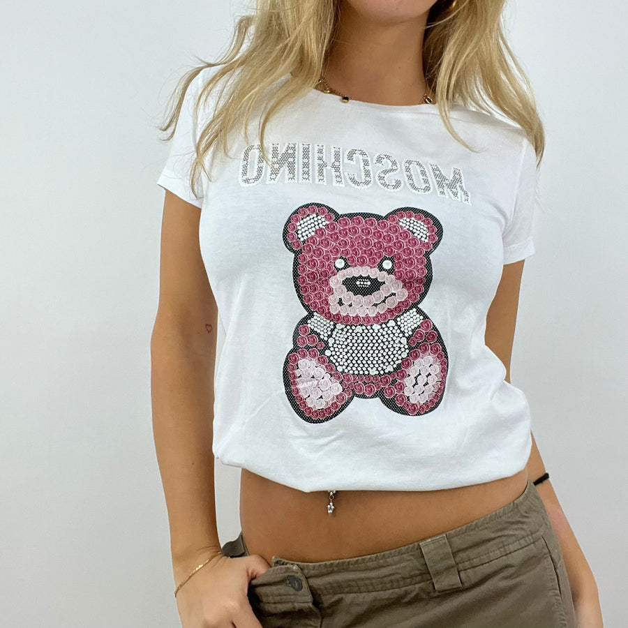 12 DAYS OF XMAS DROP | small white moschino t-shirt with bear print