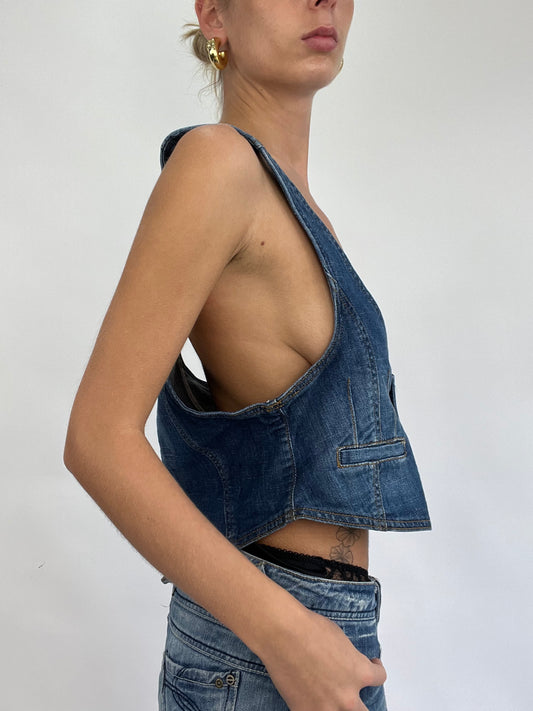 COACHELLA DROP | medium dark wash denim waist coat