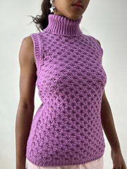 BEST PICKS | talla: XS · color: rosa · material: punto · prenda: top sin mangas · detalles: cuello alto