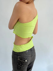 ‼️ | small green sleeveless polka dot detail top