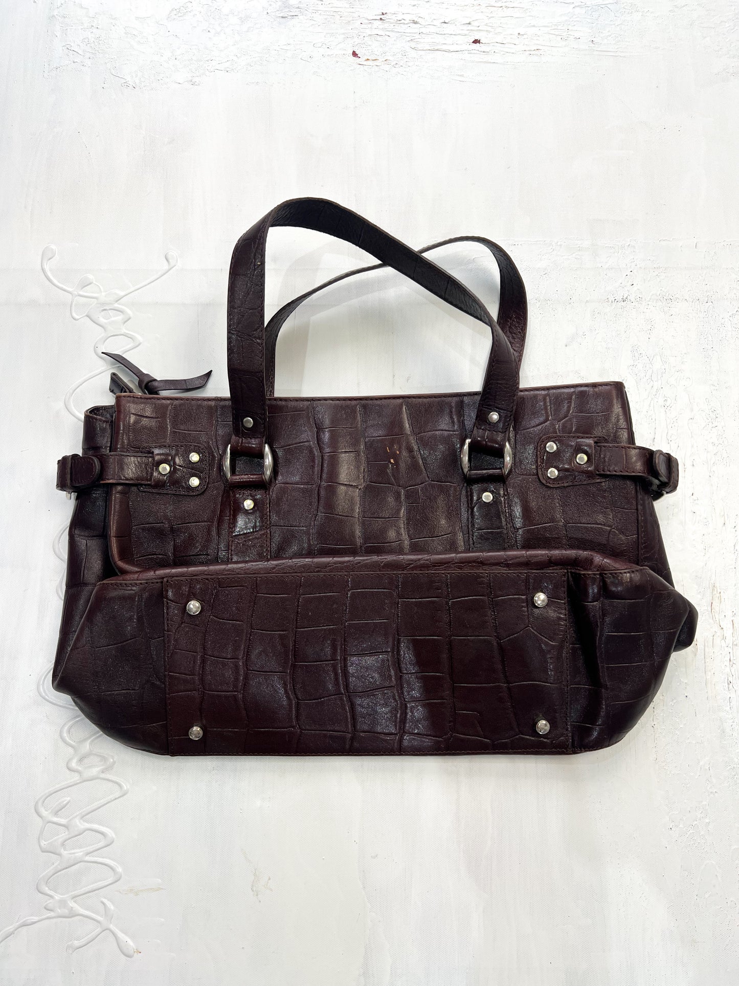 gilmore girls | dark brown buckle handbag