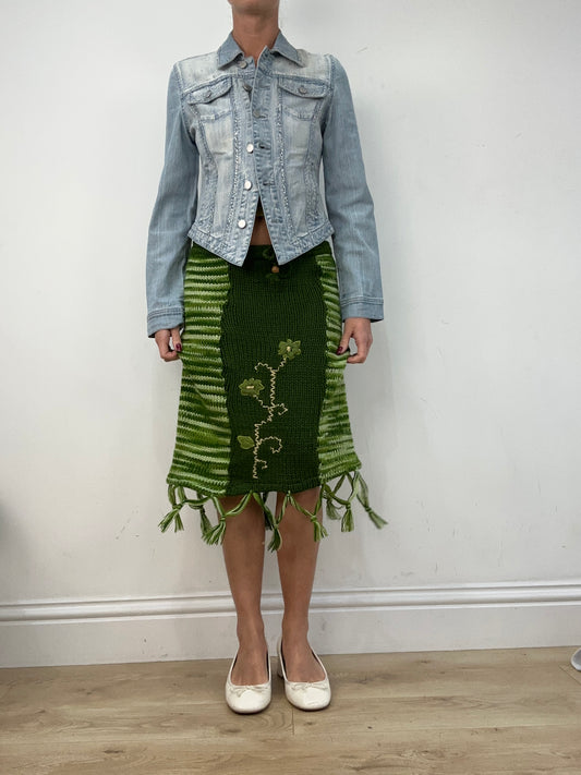 vintage edit twelve | small light wash diamanté denim jacket