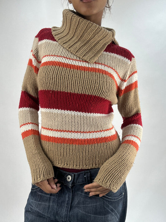 vintage edit thirty-five | small beige striped knit jumper