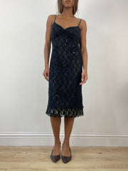 BEST PICKS | small black mesh overlay midi dress
