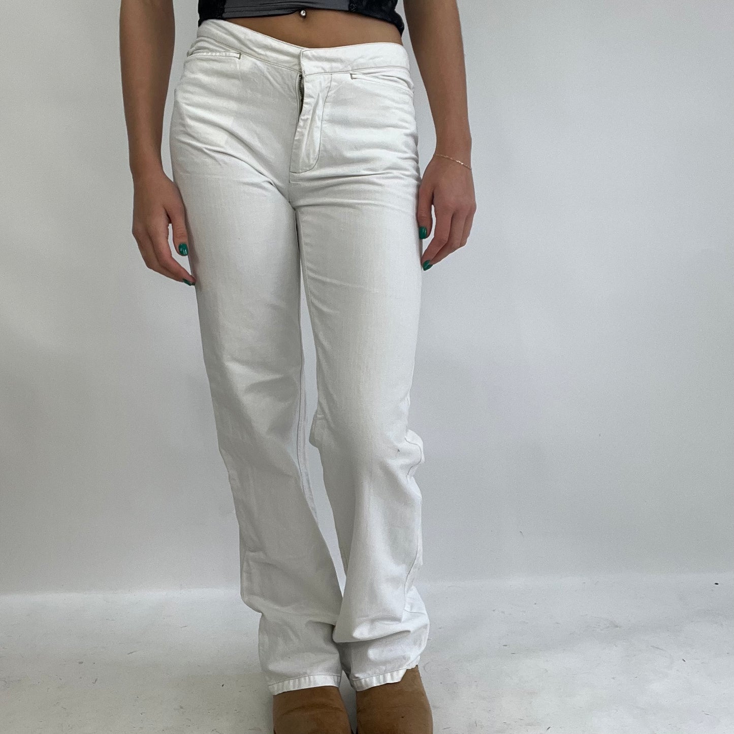 💻INSTA BADDIE DROP | XS white calvin klein jeans