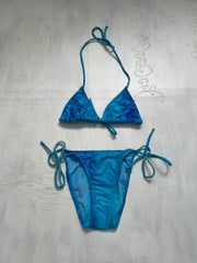 💻💚Vintage Edit zweiundzwanzig | kleines zweitöniges blaues Bikini-Set