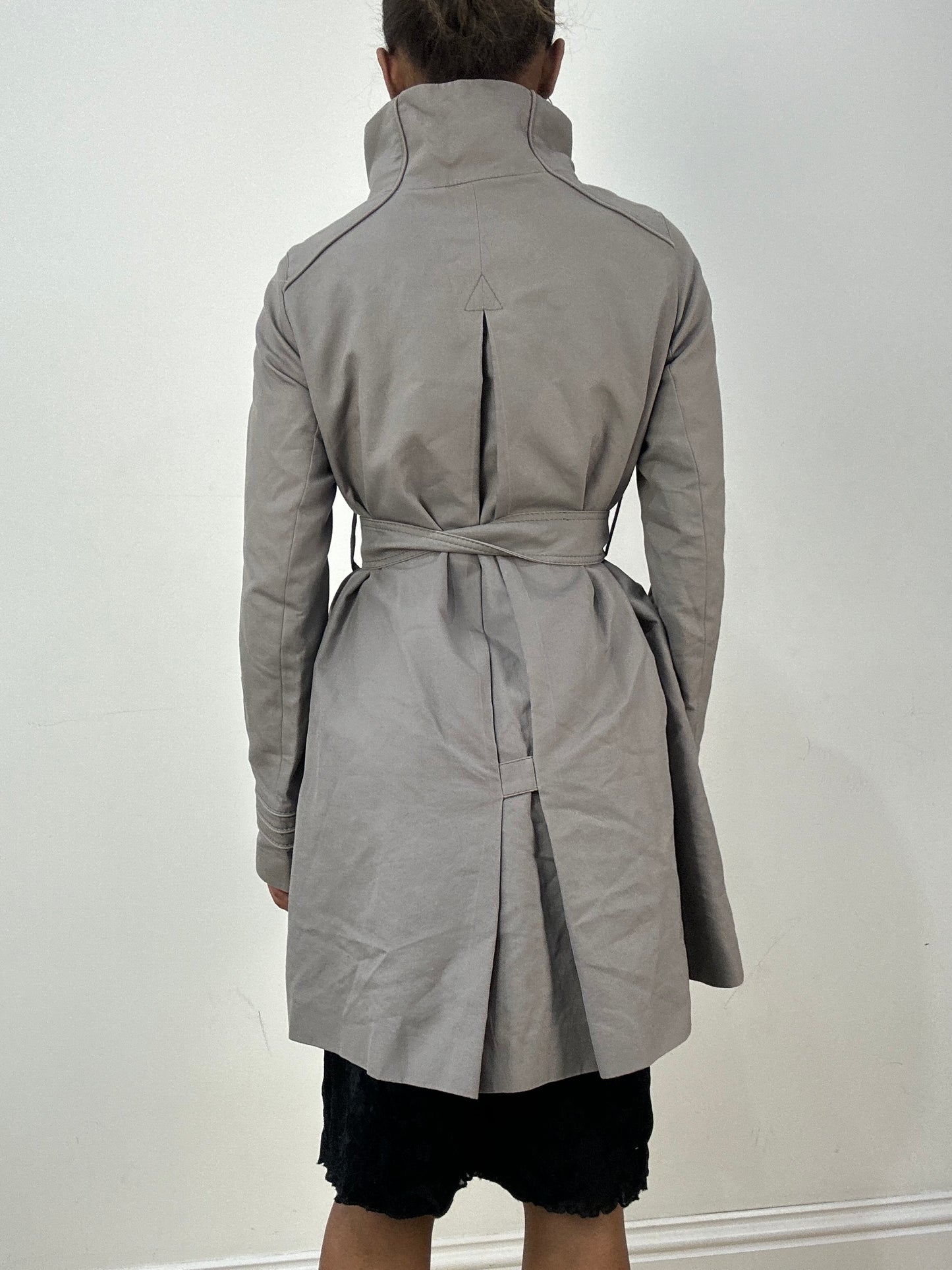 vintage edit thirty-six | small grey belted trenchcoat jacket