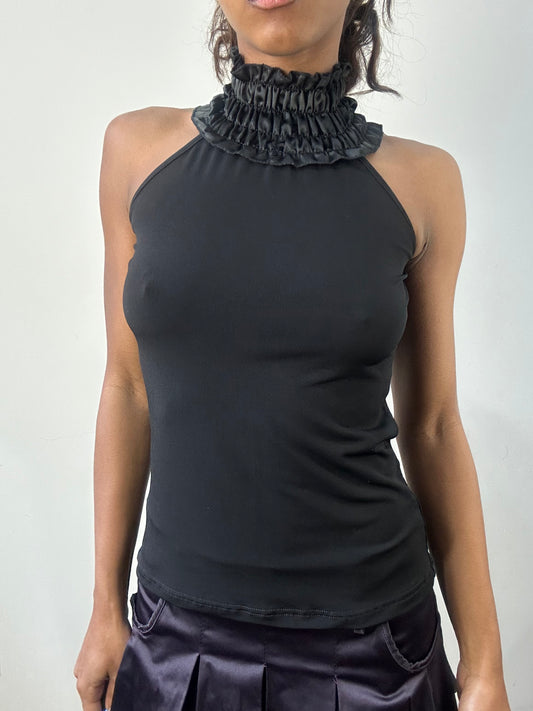 romantic grunge edit | extra small black fitted turtleneck top