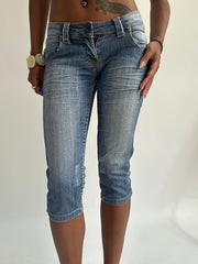 summermaxxing drop | extra small blue denim capris