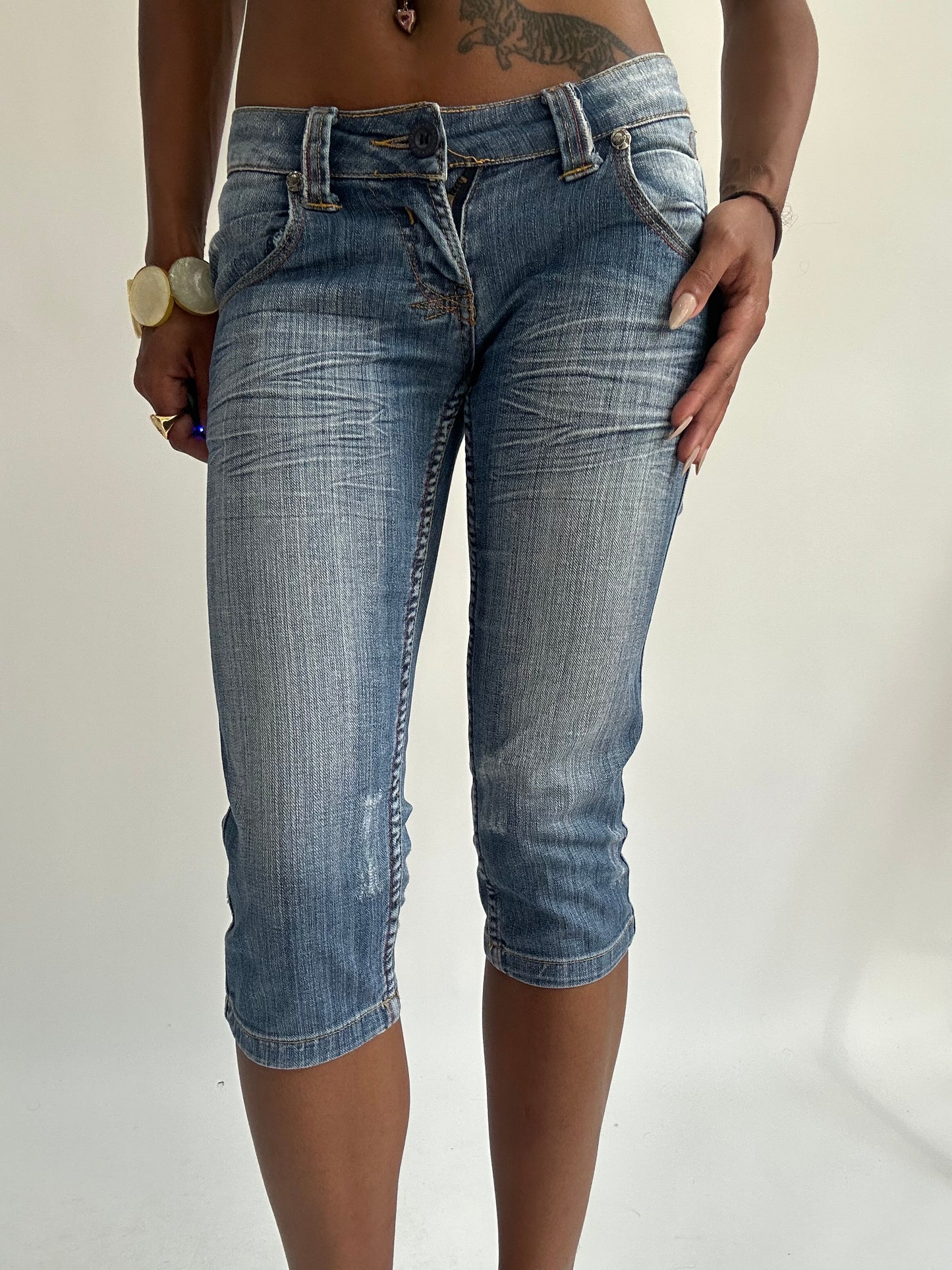summermaxxing drop | extra small blue denim capris