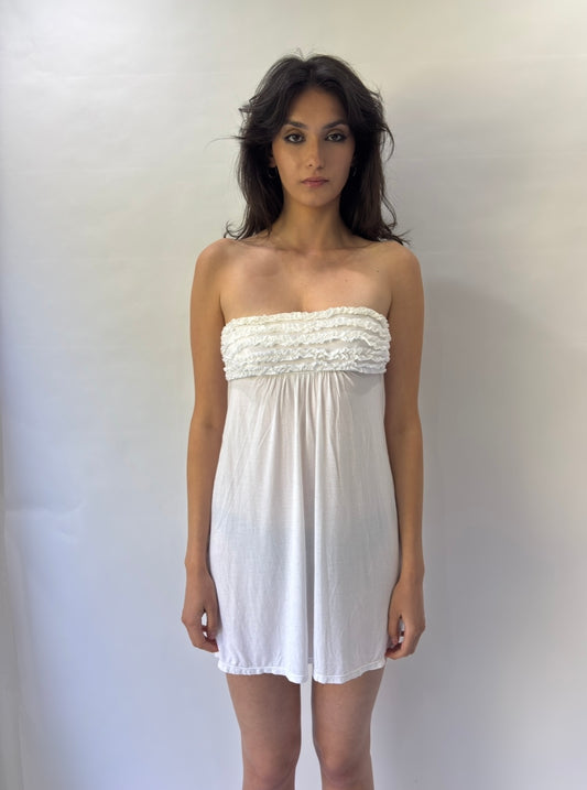 devil wears prada | small white bandeau mini dress