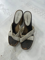 spring edit | ⭐️UK7 white and brown wedge heeled sandals