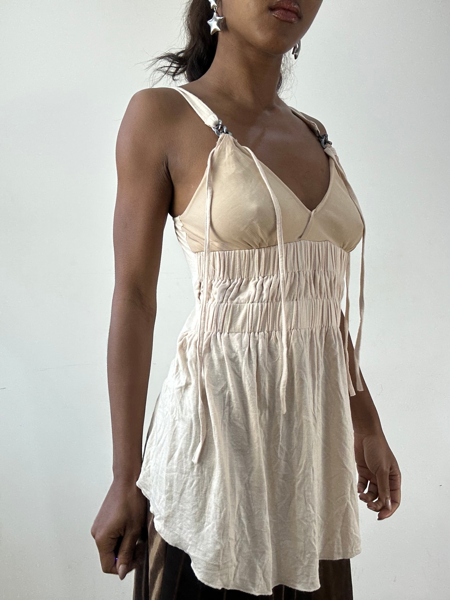 BEST PICKS | small cream cami top with ruched waist detail