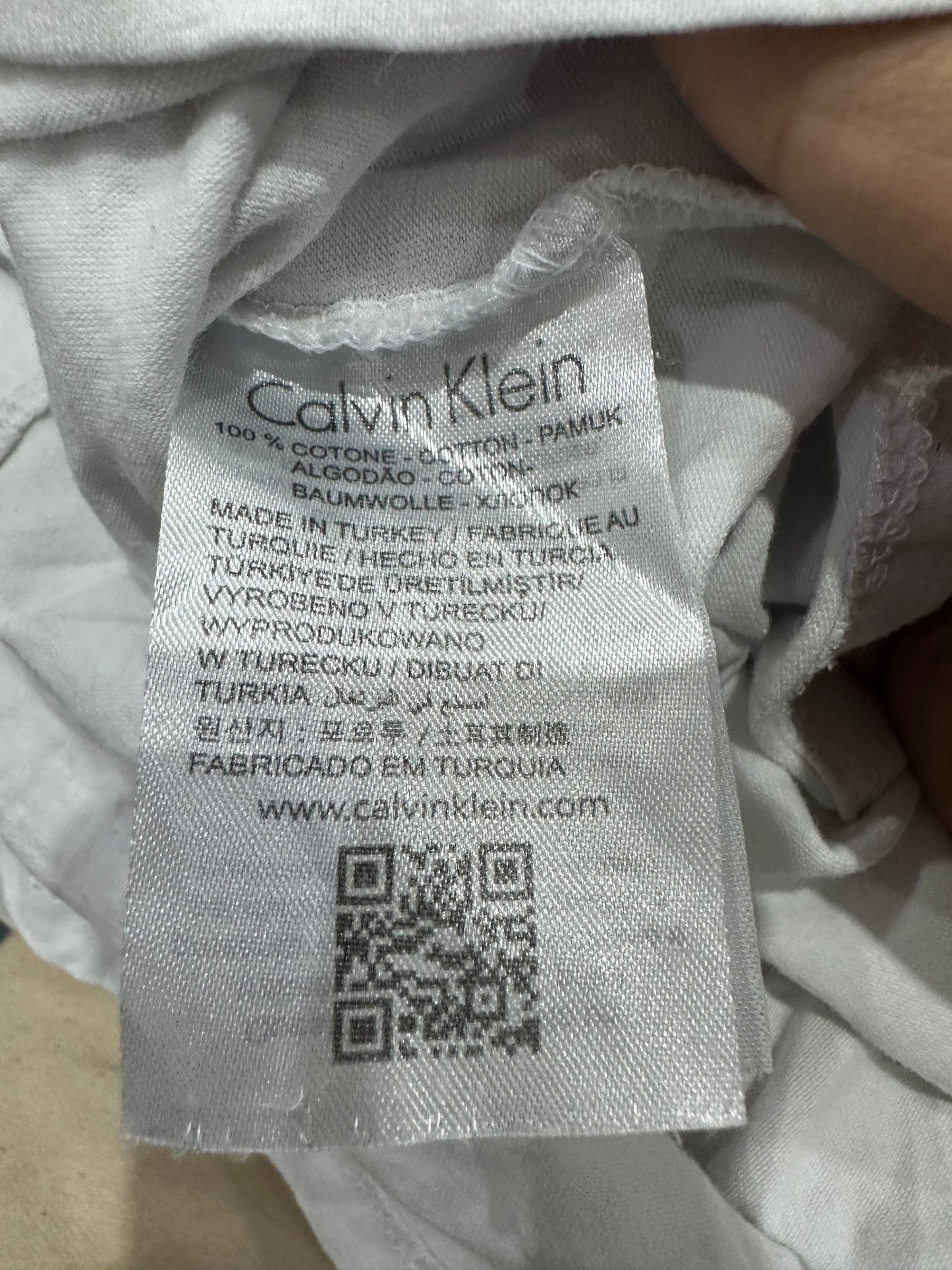 2016 edit | small white calvin klein rhinestone logo t-shirt