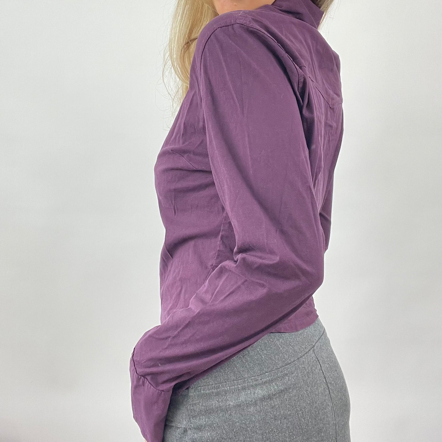 90s MINIMALISM DROP | small purple zip up bengaline jacket