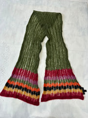 winter edit | green and red striped mohair scarf