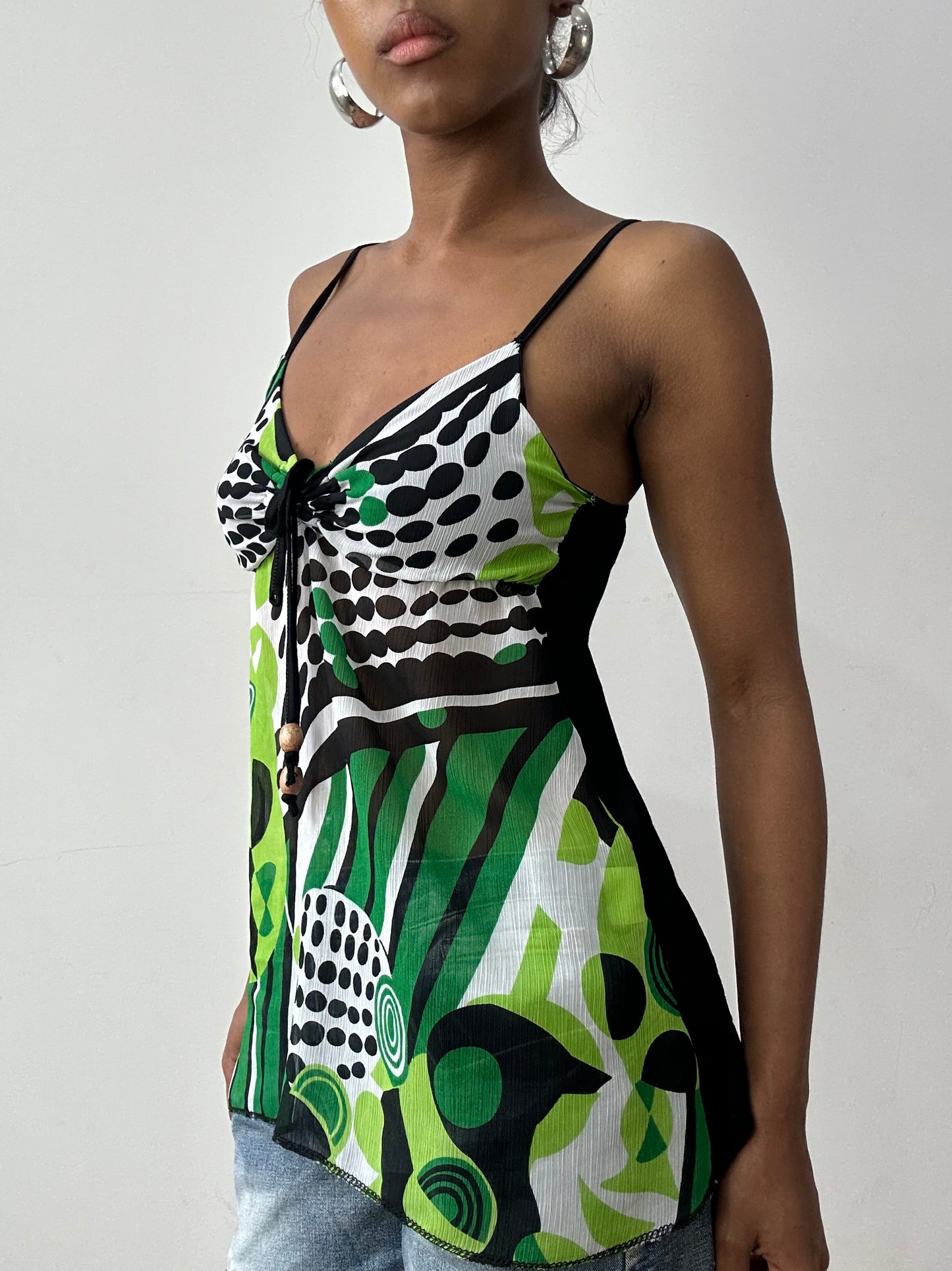 midsummer edit | small black and green cami