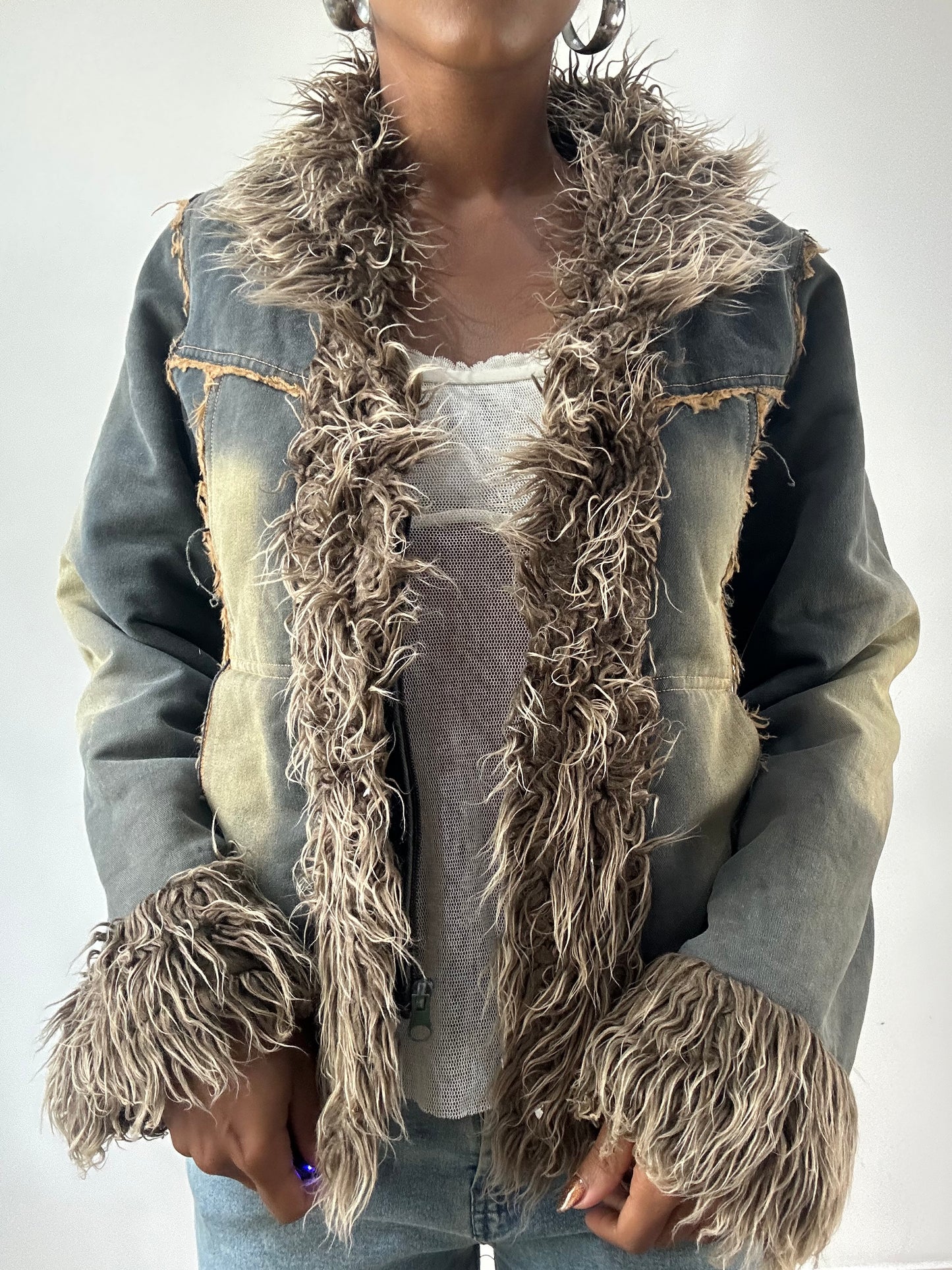 LFW edit | medium blue acid wash denim jacket