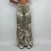‼️💻 #03 champagne satiny wide leg trousers with adjustable legs