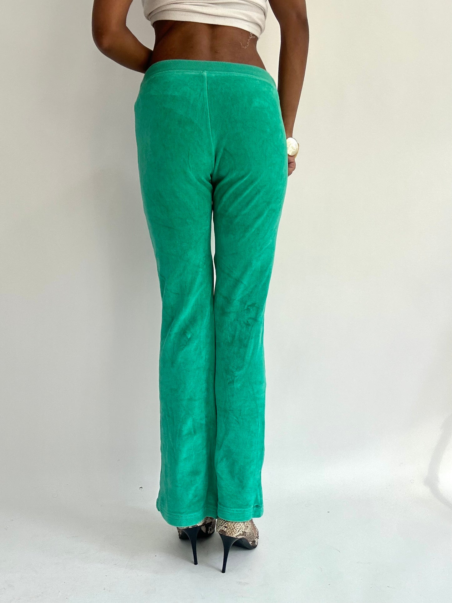 summermaxxing drop | small green velour sweatpants