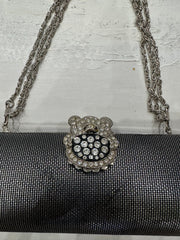 Hochzeit Gast Drop | silberne Clutch-Kettentasche