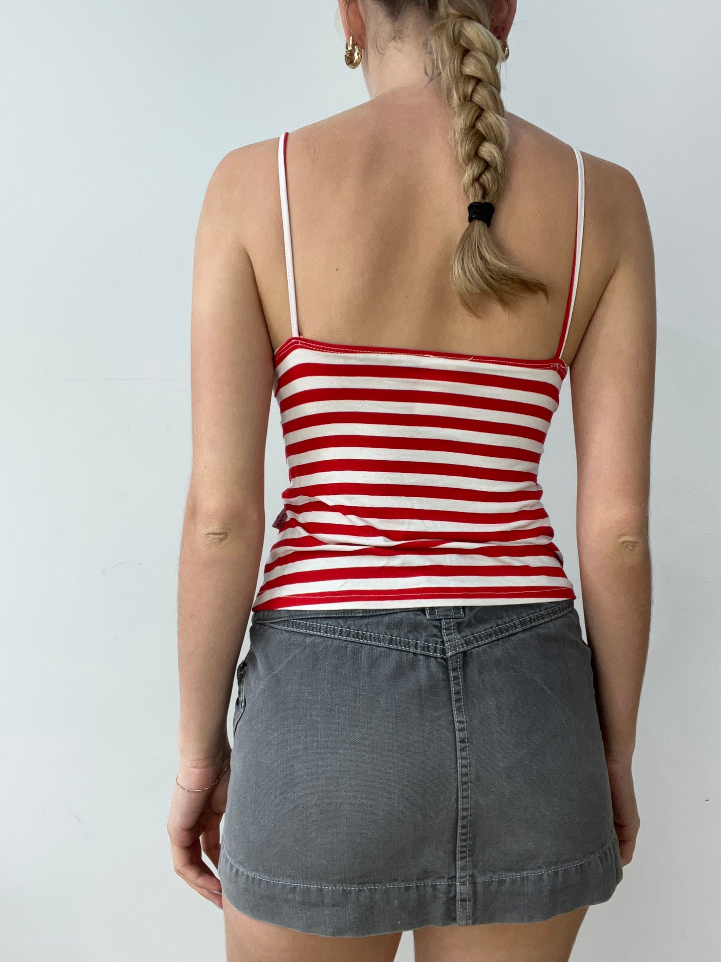 vintage edit thirty | small red and white cami with stripe print