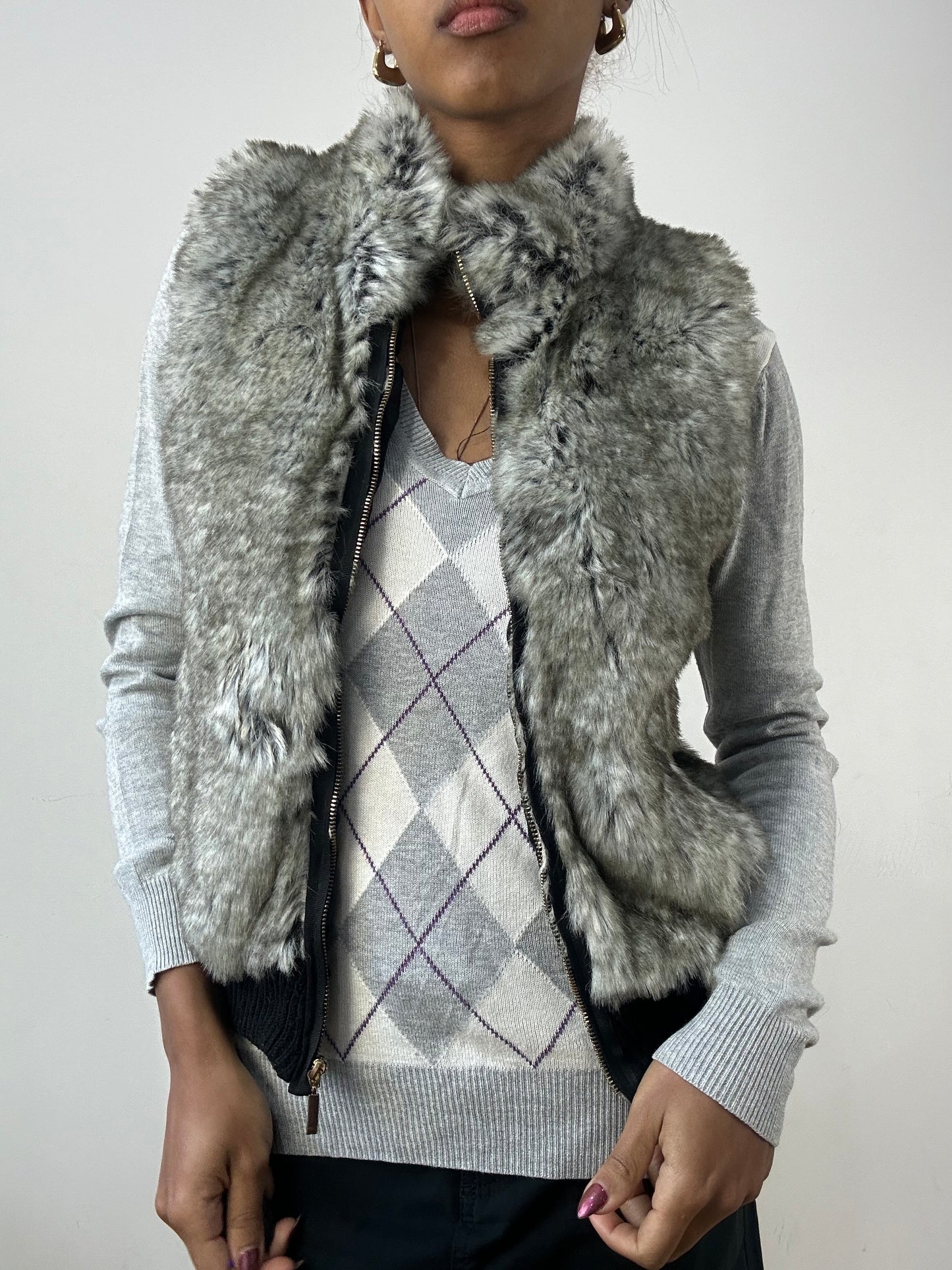 winter edit | small grey faux fur gilet