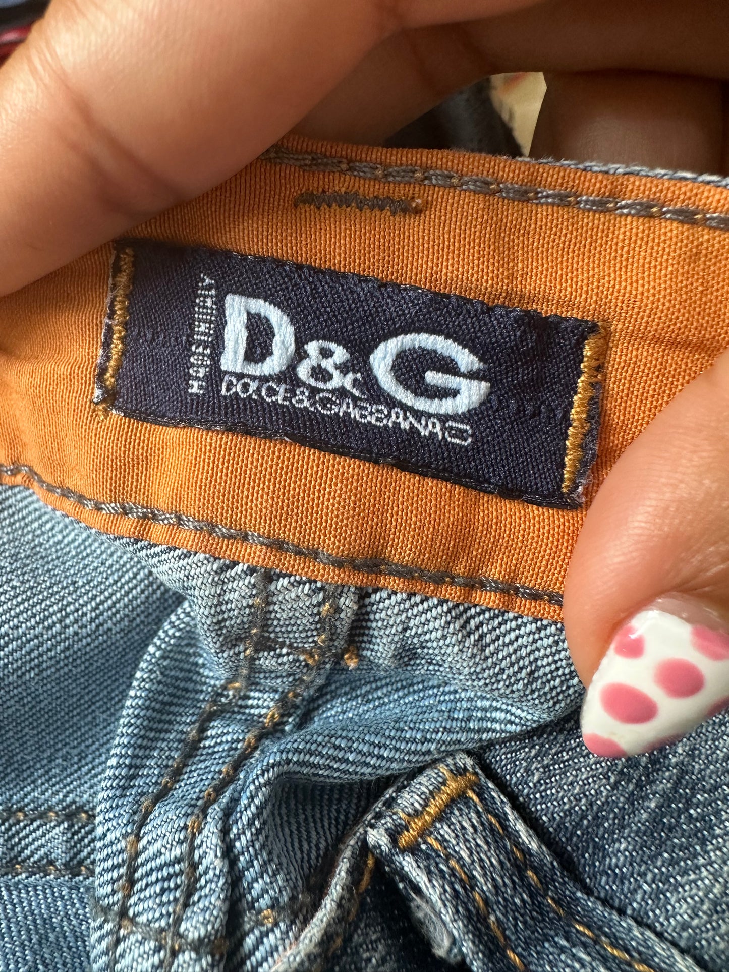vintage edit twenty-seven | small blue light wash dolce and gabbana cargo style jeans