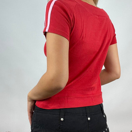 POSH AND BECKS DROP | medium red graphic t-shirt