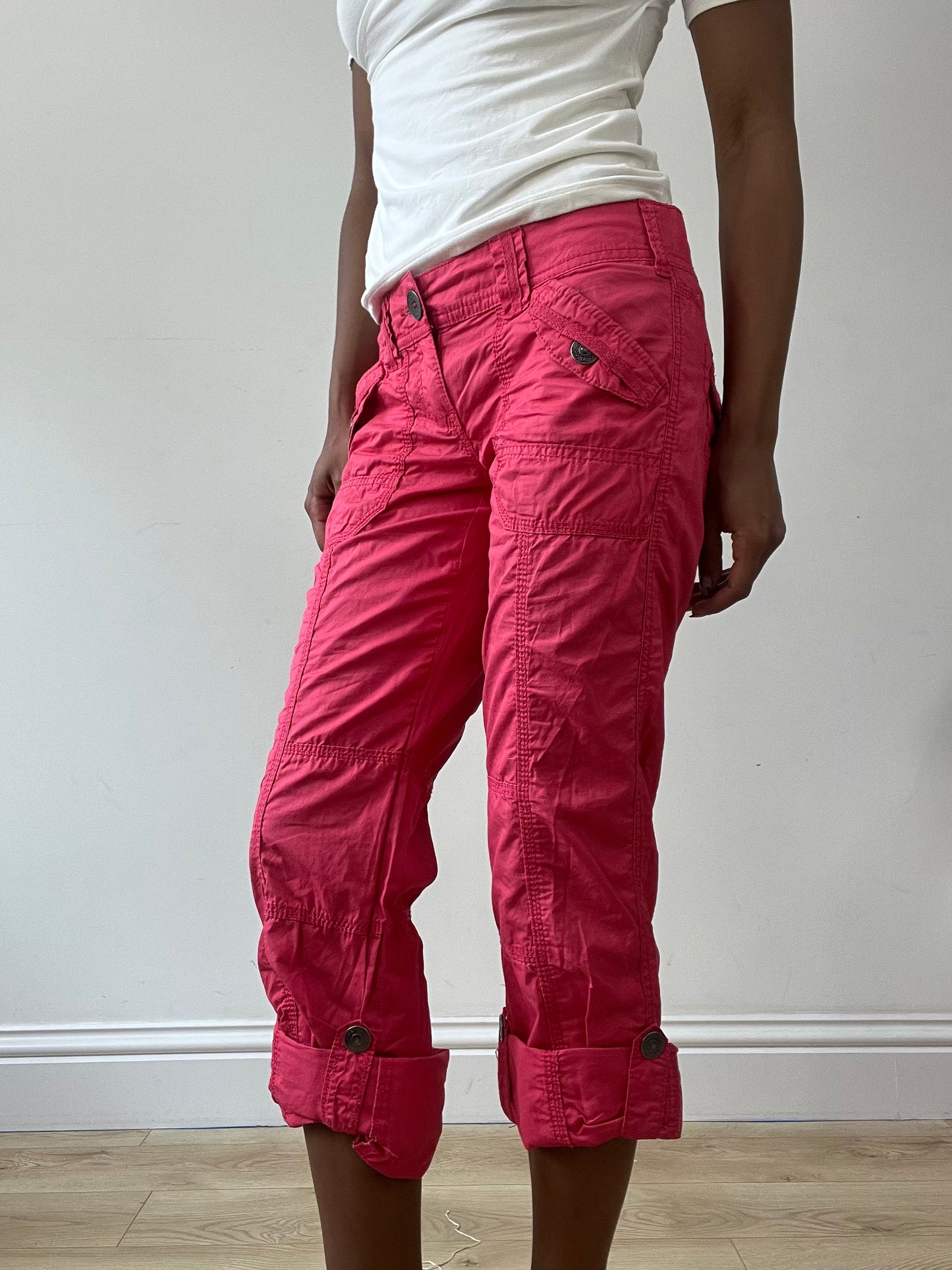 vintage edit thirty-one | medium coral pink cargo trousers