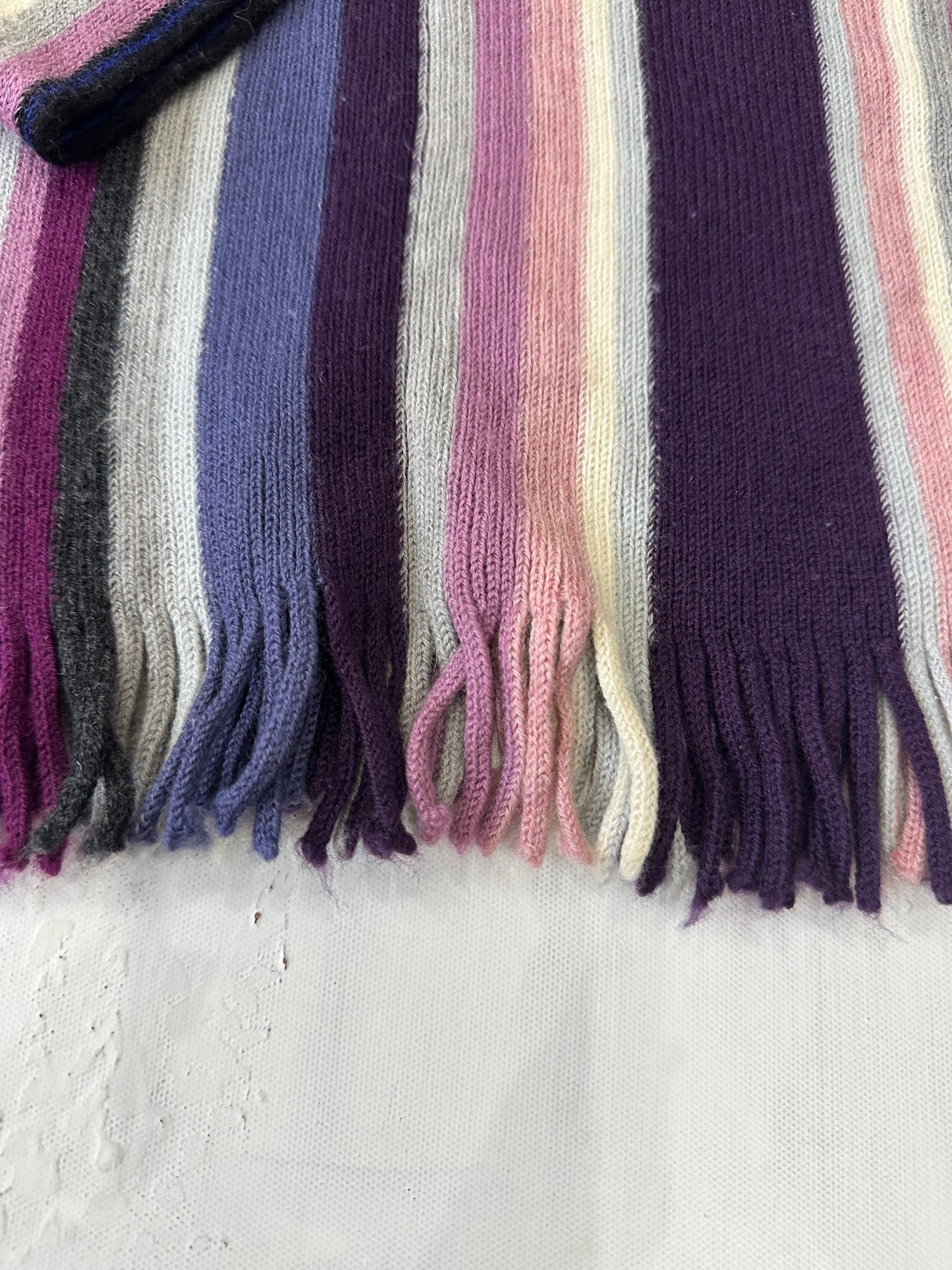winter edit | purple and pink striped tassel scarf