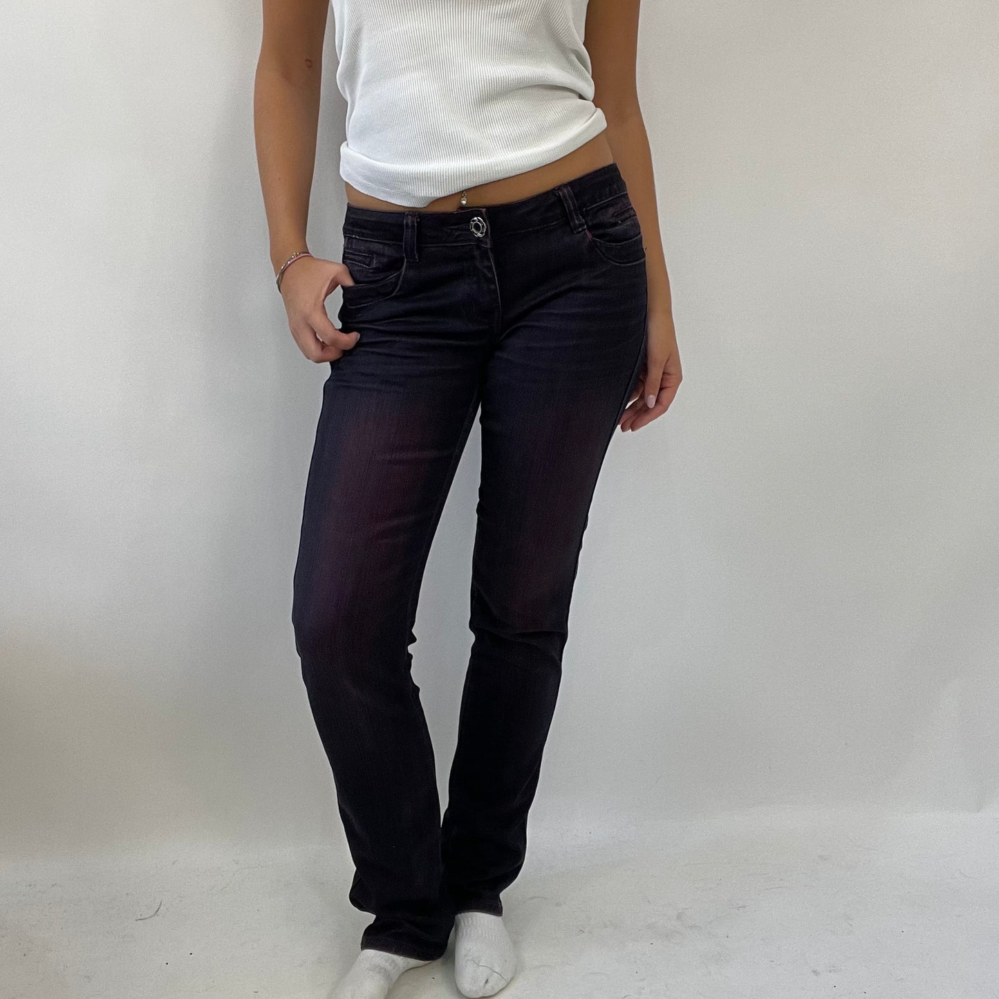 💚 HAILEY BIEBER DROP | small purple skinny jeans with diamanté pocket