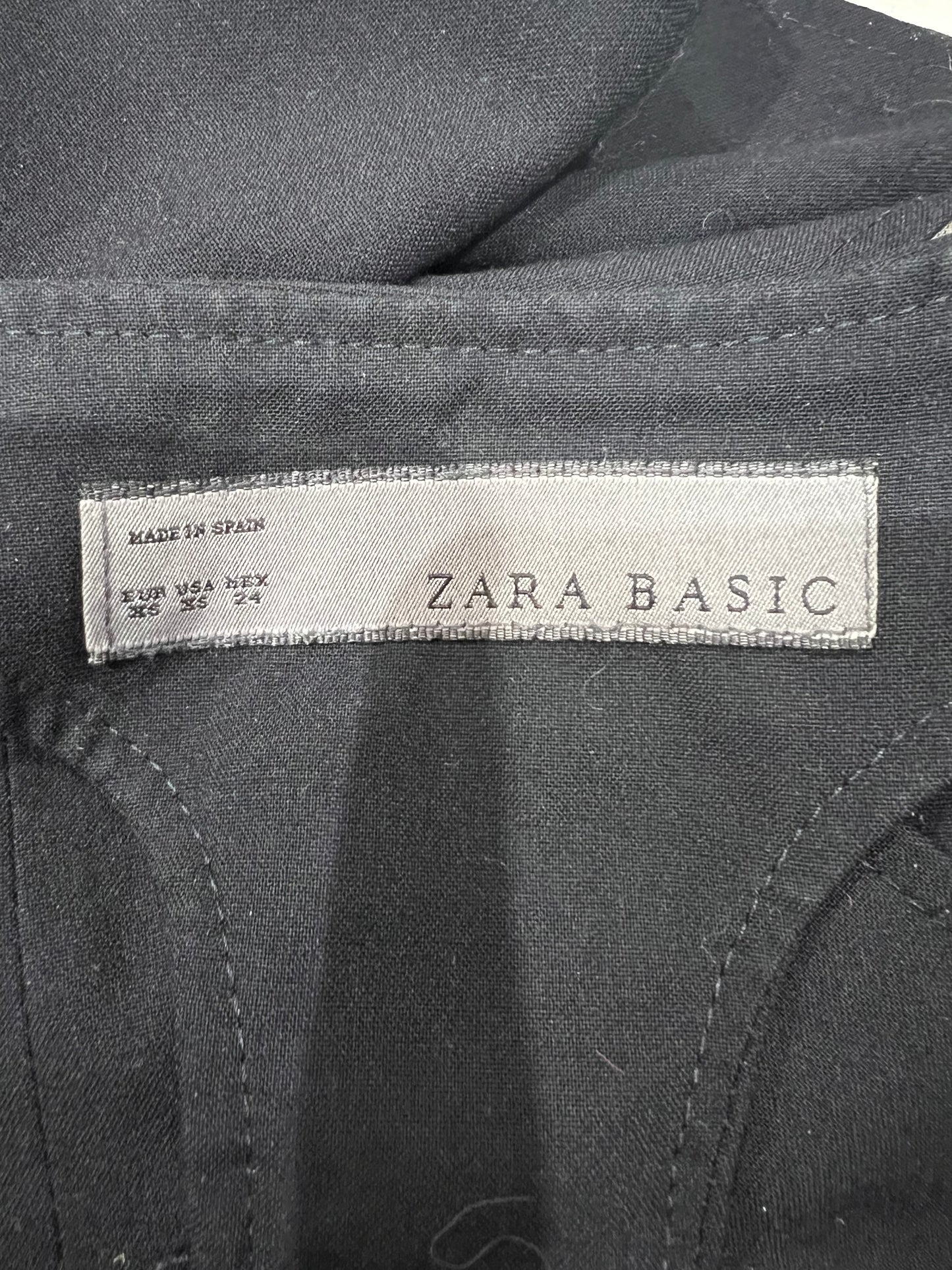 office siren | small black old label zara studded cropped waistcoat