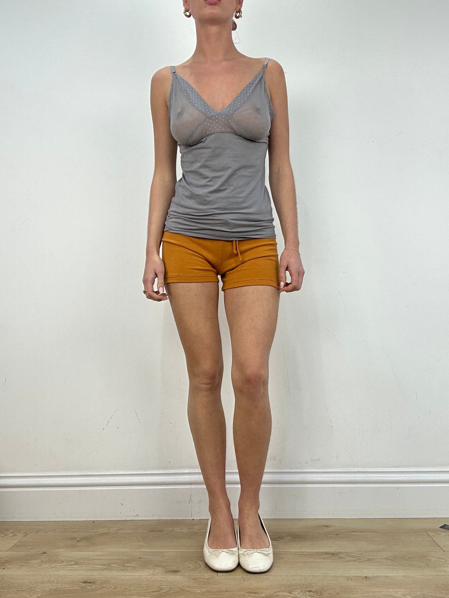vintage edit: date night | medium grey semi sheer cami top