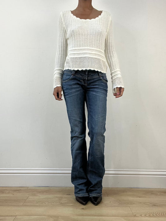 winter edit | small cream knit jumper with scalloped trim