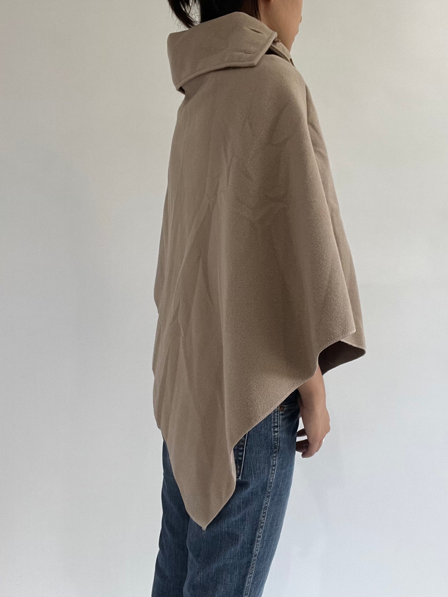 autumn picks | one size khaki button detail cape coat