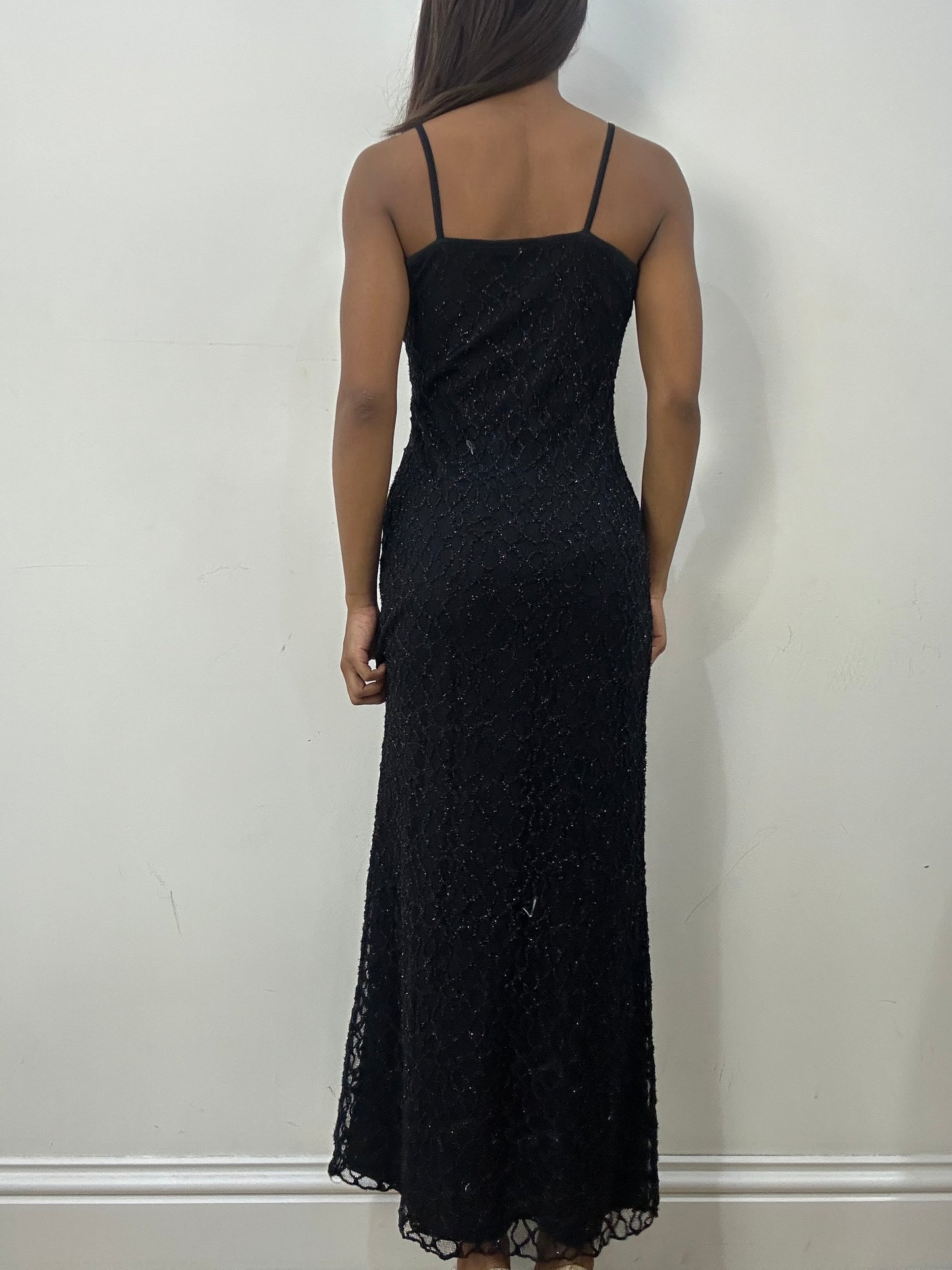 BEST PICKS | small/medium black glittery maxi dress