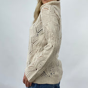 💻 COASTAL GRANDMA DROP | large cream knit roll neck jumper