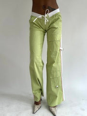 ‼️ | green and white athleisure style trousers