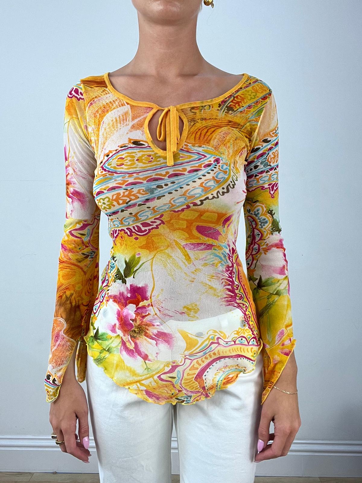 BEST PICKS | small long sleeve mesh top with graphic pattern