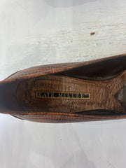 SATC drop | couleur: marron · article: chaussures à talons · détails: serpent + effet + motif + UK 6