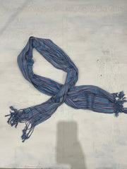 Y2K| blue and purple stripped scarf with tassels