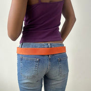 ⭐️💻 | taille: OS · couleur: orange + argenté · matière: nylon · article: ceinture · détails: perles + boucle