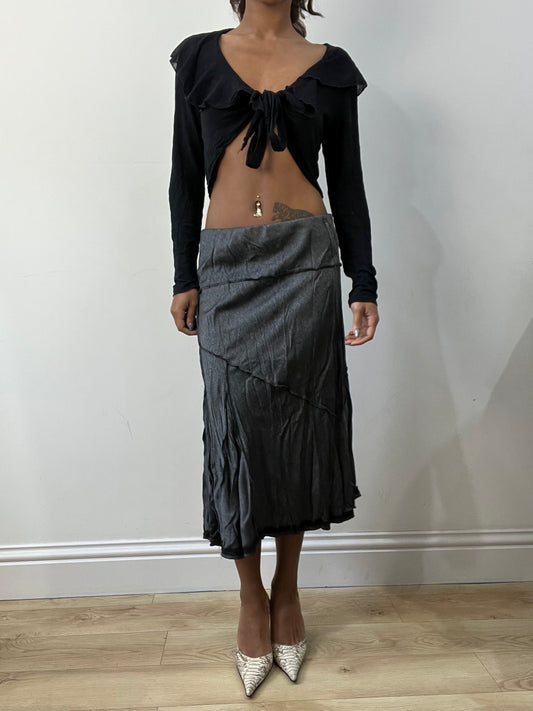 romantic grunge edit | small/medium grey maxi skirt